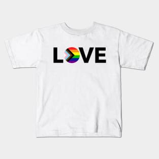 Progress Pride Flag LOVE Kids T-Shirt